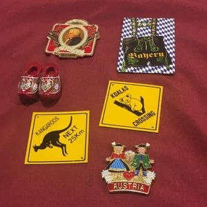 Magnets From Austria 6 Magnets Pre-Loved Mozart Koala Wooden Dutch Shoes & more